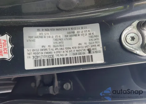 2015 Mazda Mazda3 I Sport z USA, uszkodzony, nr VIN 3MZBM1U71FM180036